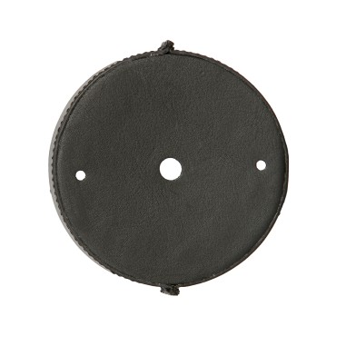 Runde Deckenrosette aus schwarzem Leder