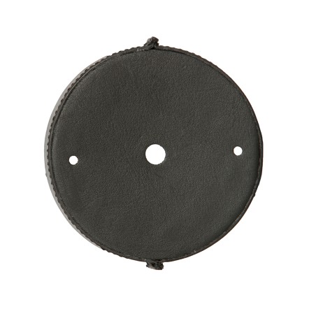 Runde Deckenrosette aus schwarzem Leder