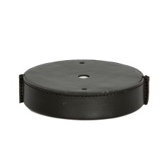 Rosetón redondo de cuero negro 2