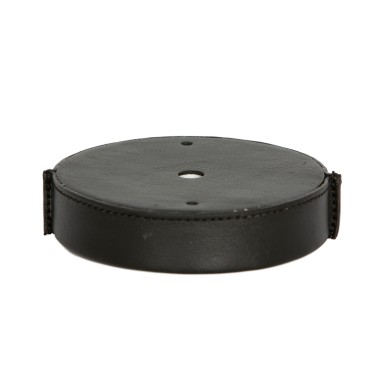 Runde Deckenrosette aus schwarzem Leder