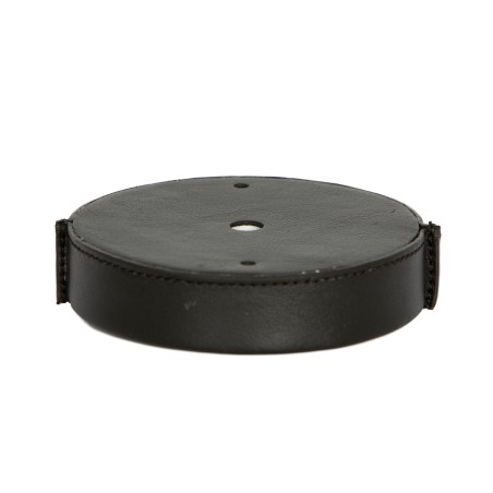 Runde Deckenrosette aus schwarzem Leder