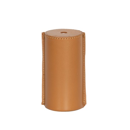 Portalampada in pelle color miele