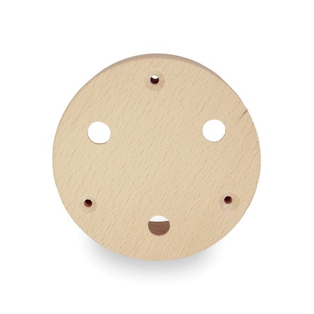 Runde Deckenrosette aus lackierbarem Holz mit 3 Bohrungen