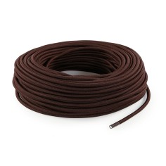Rundes, textilummanteltes Elektrokabel in Braun 2