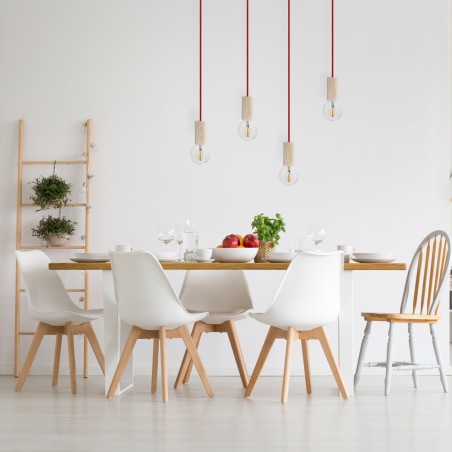 Portalampada cilindrico in legno verniciabile