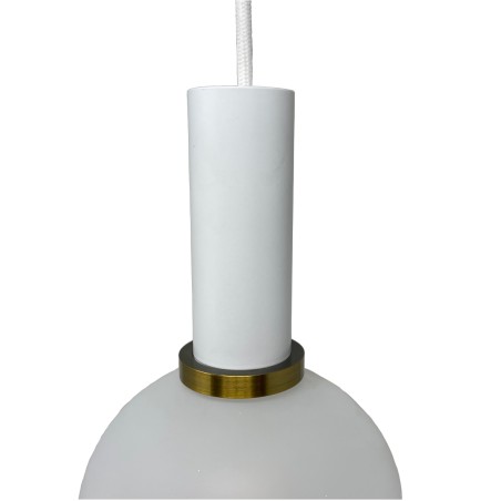 Portalampada in metallo bianco e ottone