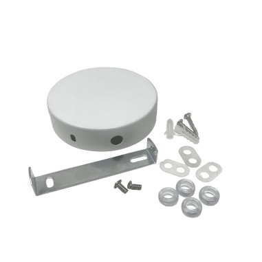 Pavillon en métal blanc Ø 100 mm avec 4 trous latéraux