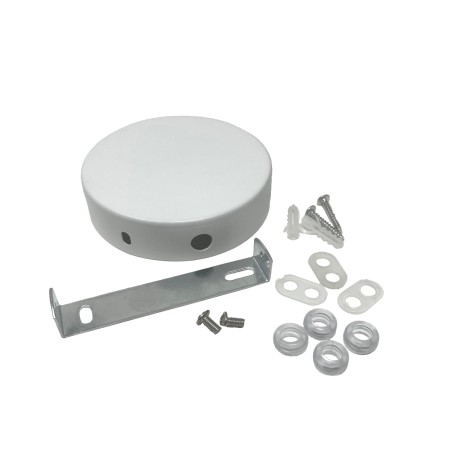 Pavillon en métal blanc Ø 100 mm avec 4 trous latéraux