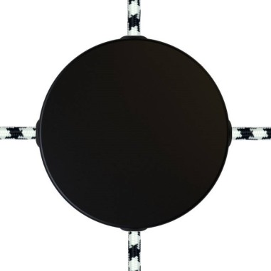 Deckenrosette aus schwarzem Metall