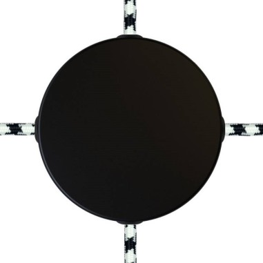 Pavillon en métal noir Ø 100 mm avec 4 trous latéraux