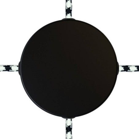 Deckenrosette aus schwarzem Metall