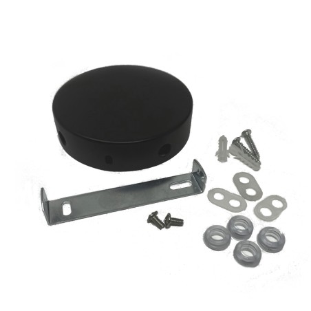 Pavillon en métal noir Ø 100 mm avec 4 trous latéraux