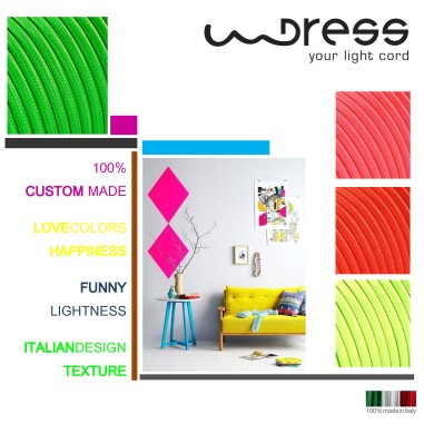 Cavo elettrico tondo rivestito in tessuto colorato