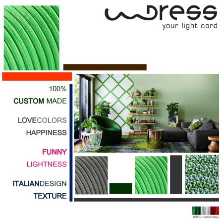 Cavo elettrico tondo rivestito in tessuto colorato