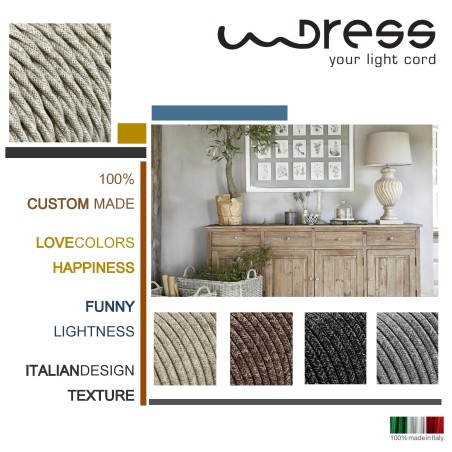 CAVO TESSILE TONDO CANVAS MARRONE