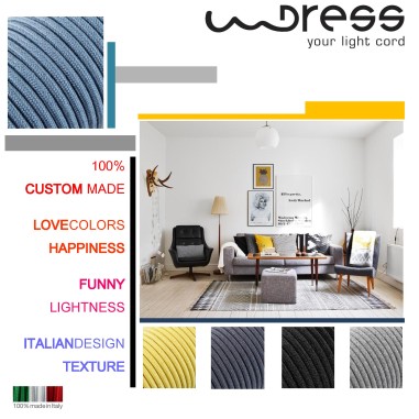 câbles textiles colorés en tissu