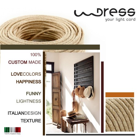 Cable eléctrico redondo recubierto de tela de hilo crudo