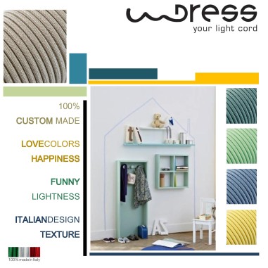 câbles textiles colorés en tissu