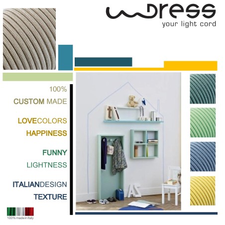 Cable eléctrico redondo recubierto de tela