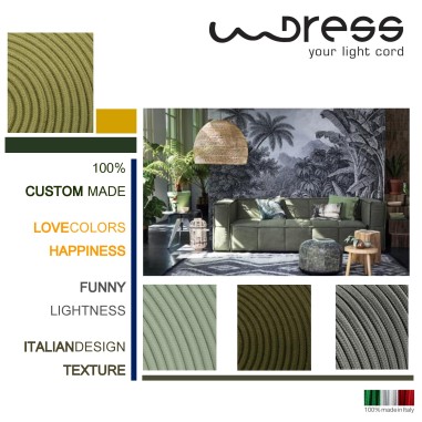 CÂBLES TEXTILES FIL BRUT OLIVE