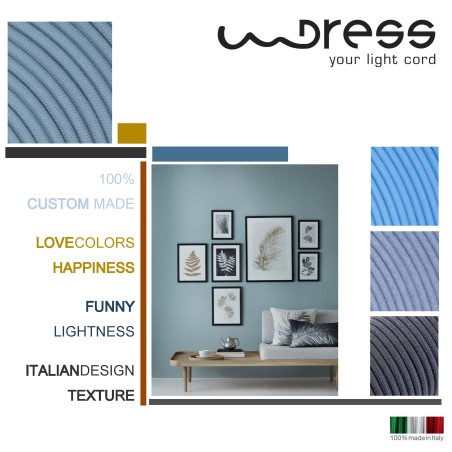 Cable eléctrico redondo recubierto de tela