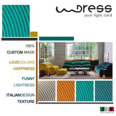 CABLE TEXTIL REDONDO DE COLOR