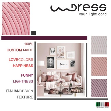 Cavo elettrico tondo rivestito in tessuto