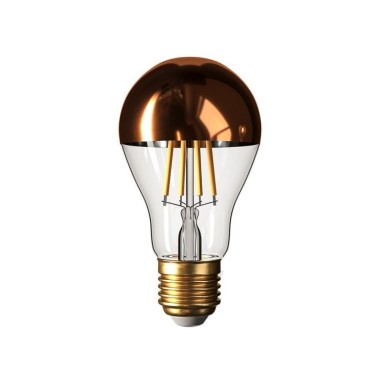 LED-Tropfenlampe A60 mit halbverspiegelter Kupferkuppe