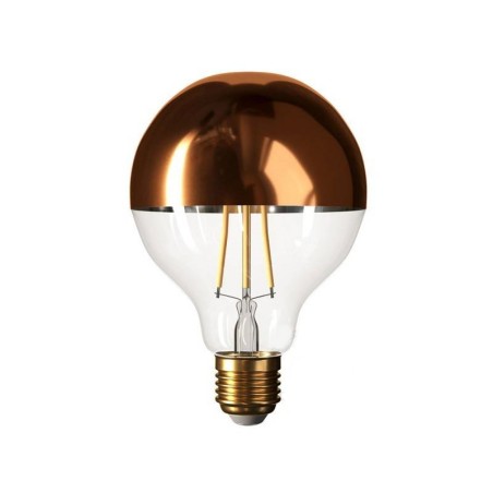 LED-Globelampe G95 mit halbverspiegelter Kupferkuppe