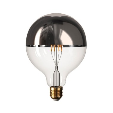 Ampoule Led goutte G125 avec calotte argentée