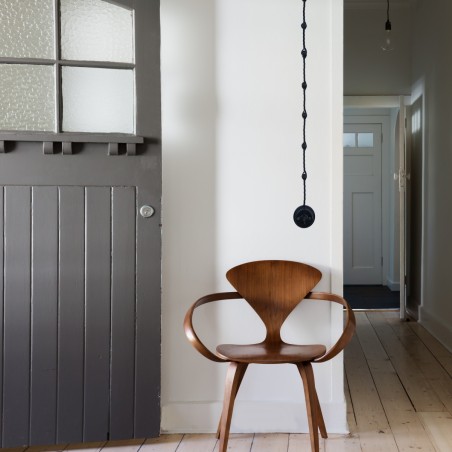 Inverseur rotatif en porcelaine noir avec bouton