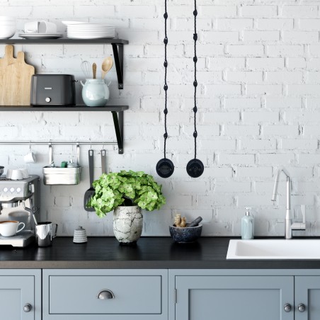 Inverseur rotatif en porcelaine noir avec bouton