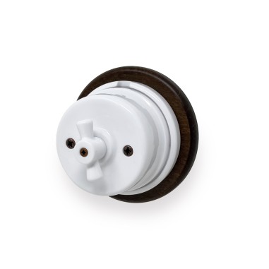 Inversor rotativo de porcelana blanca con mando con ranura de porcelana