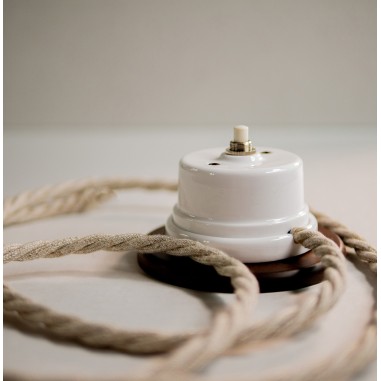 Bouton pour sonnette en porcelaine blanche  - accessoires et produits d’éclairage