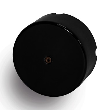 Abzweigdose Ø 100 mm aus schwarzem Porzellan