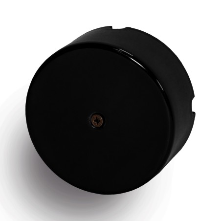 Boîte de dérivation en porcelaine noir - éclairage vintage