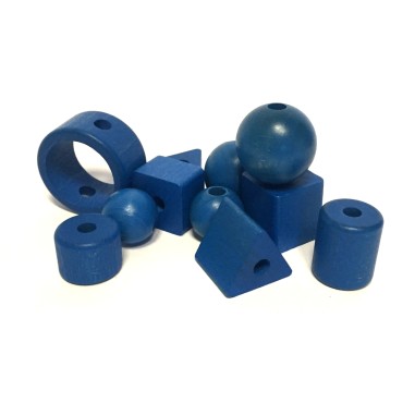formes géométriques en bois blue