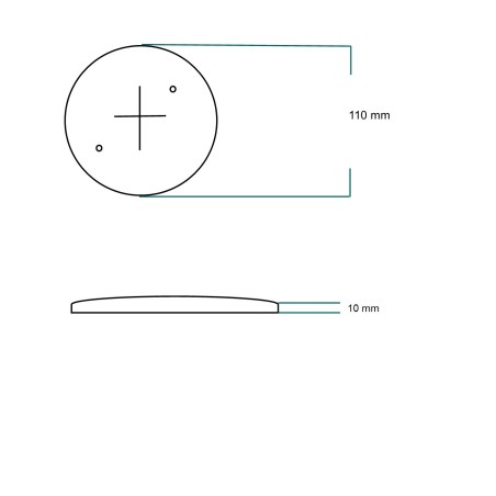 Base de madera pintable Ø 110 mm
Compatible con tomas de porcelana de Ø 90 mm