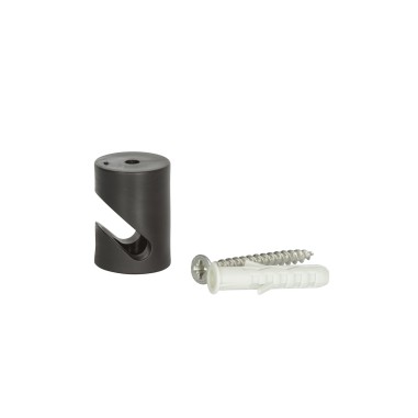 Descentrador de plástico negro para la fijación en pared o techo