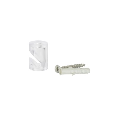 Descentrador de plástico transparente para la fijación en pared o techo