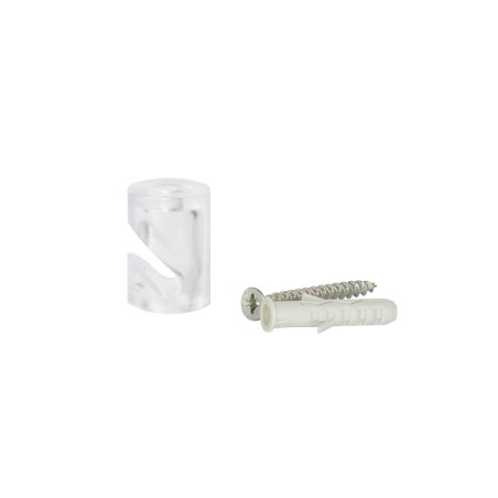 Descentrador de plástico transparente para la fijación en pared o techo