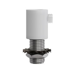 Prensa cables cilíndrica de metal blanco