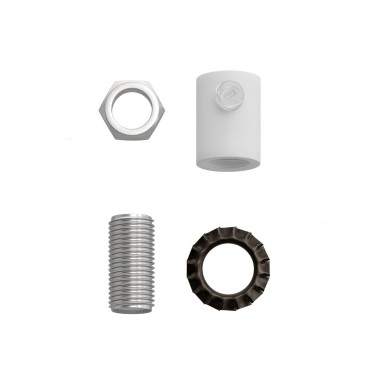 SERRE-CÂBLE CYLINDRIQUE EN METAL BLANC