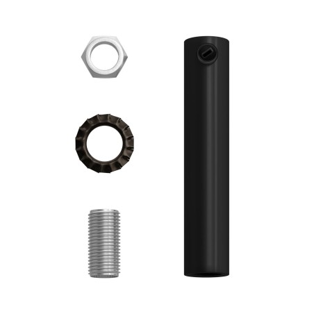 Prensa cables cilíndrica de metal negro – altura 7 cm