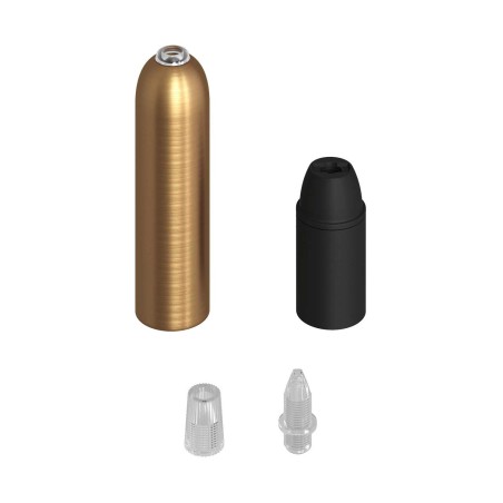 DOUILLE EN MÉTAL NOIR - câbles textiles colorés - éclairage design