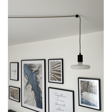 AMPOULE LED GOUTTE CUIVRE - câbles textiles colorés - éclairage design