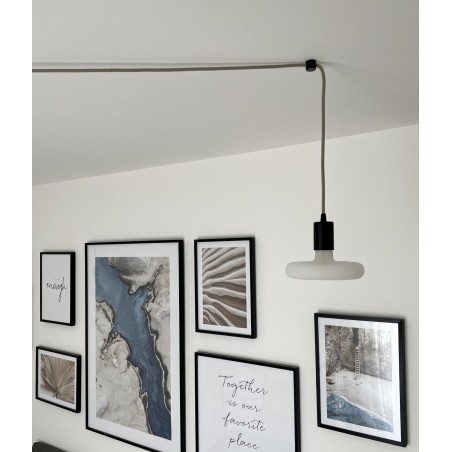 AMPOULE LED GOUTTE CUIVRE - câbles textiles colorés - éclairage design