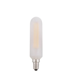 Die LED-Röhrenlampe T30 aus weiß satiniertem Glas bietet eine breite Lichtverteilung