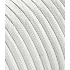 Rundes, farbiges textilummanteltes Elektrokabel in Weiß