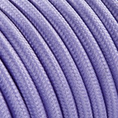 Cable eléctrico redondo recubierto de tela de color lila